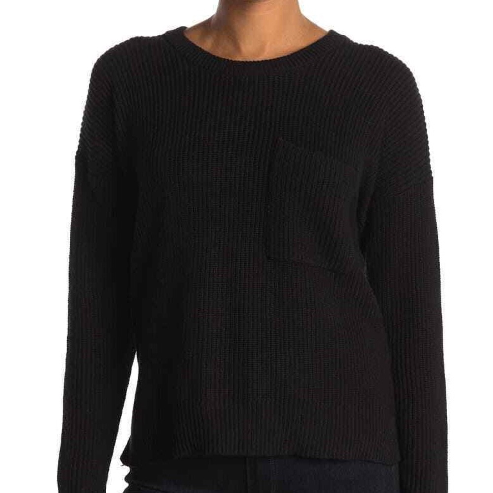 Madewell Black Plus Size Sweater with Front Pocket